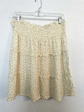 Women’s Light Yellow Floral Tiered Skirt   By Harlow And Rose